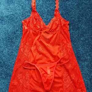 Victoria's Secret Vintage Valentine Red Baby Doll Size Small
